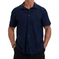thumbnail image 2 of Njagoc3 Men's Casual Open Placket Short-Sleeve Shirt - Breathable Vacation & Commute Wear, 2 of 6