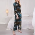thumbnail image 3 of Goofa Cute Skeletons Figurines Printed Women’s 2 Piece Pajama Set Super,Pajamas Women's Long Sleeve Sleepwear Soft Button Down Loungewear Pjs Lounge Set Nightwear-X-Large, 3 of 9