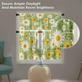 thumbnail image 3 of Floral Kitchen Curtains Window Curtains Valance and Tier Set 36 Inch, Green Background Sunflowers Daisy Rod Pocket Short Tier Curtain, Botanical Small Cafe Curtains for Kitchen Decor, 3 of 5