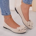 thumbnail image 6 of Women's Chic Bow Flat Pumps Pointed Toe Ballet Flats Office Work Business Casual Dress Shoes Comfy No Heel,36, 6 of 7