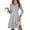 Grey, variant on Women Long Sleeve Ribbed Knit Short Dresses Fall Winter V Neck Casual Swing A Line Sweater Dress