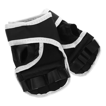 WEUVEB Kids Boxing Gloves 1 Pair Half Finger Sparring Gloves in Black PU for Training and Fitness