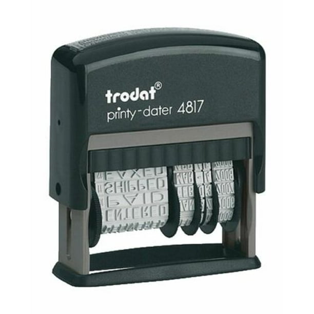 Trodat 4817 Date Stamp with 12 Changeable Messages (Dry (No Ink