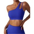 thumbnail image 2 of Qiribati Sujetador deportivo para mujer con tiras irregulares para entrenamiento y correr, bralette de yoga a prueba de golpes, almohadillas extraíbles, 2 of 4