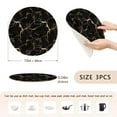 thumbnail image 6 of Black and Gold Marble 3 Pcs Pot Holders Trivets Set Woven Heat-Resistant Kitchen Round Mats Large Hot Pads for Cooking Baking Counter Table, 6 of 6