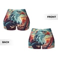 thumbnail image 5 of Fotbe Western Style Bald Eagle Seamless Shorts, Womens Workout Shorts High Waist Stretch Booty Short for Gym/Yoga/Running/Biking-Small, 5 of 9