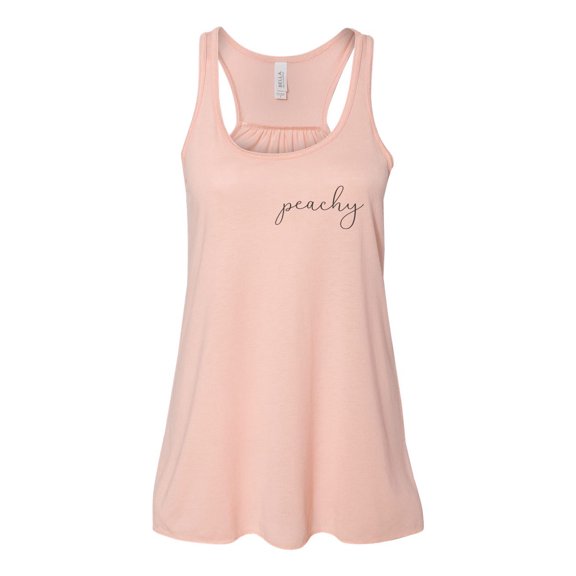 "Peachy Tank, Peachy Cursive, Peachy Racerback, Bella Canvas, Sublimation, Peachy Muscle Tank, Gym Shirt, Weekend Tank, Gift For Her, Happy, Peach, SMALL"