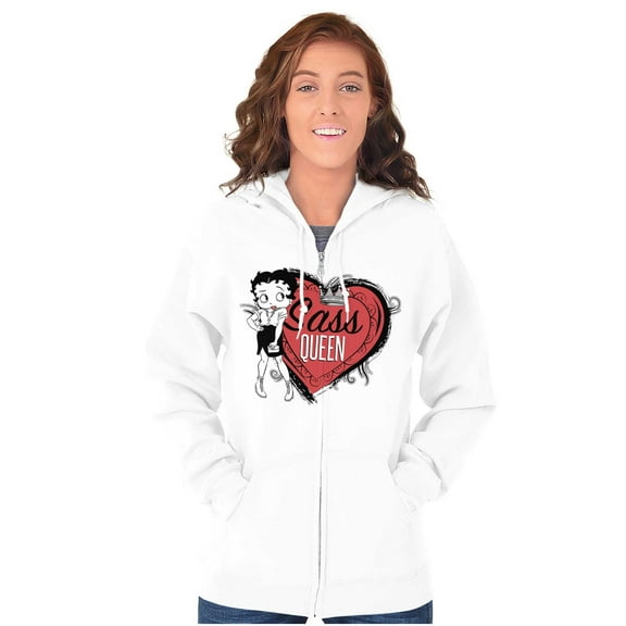 Betty Boop Sass Queen Cartoon Women Plus Size Zipper Hoodie Brisco Brands 2X