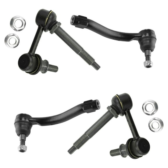 4 Piece Steering & Suspension Kit Sway Bar End Links Outer Tie Rod Ends PSA64529