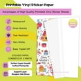 thumbnail image 3 of miduoudo-Premium Printable Vinyl Sticker Paper for Inkjet Printer,8.5x11 inch Durability Adhesive Paper, Waterproof Labels,Tear Resistant,Vivid Colours,Holds Ink Well (Matte White, 30 Sheets), 3 of 4