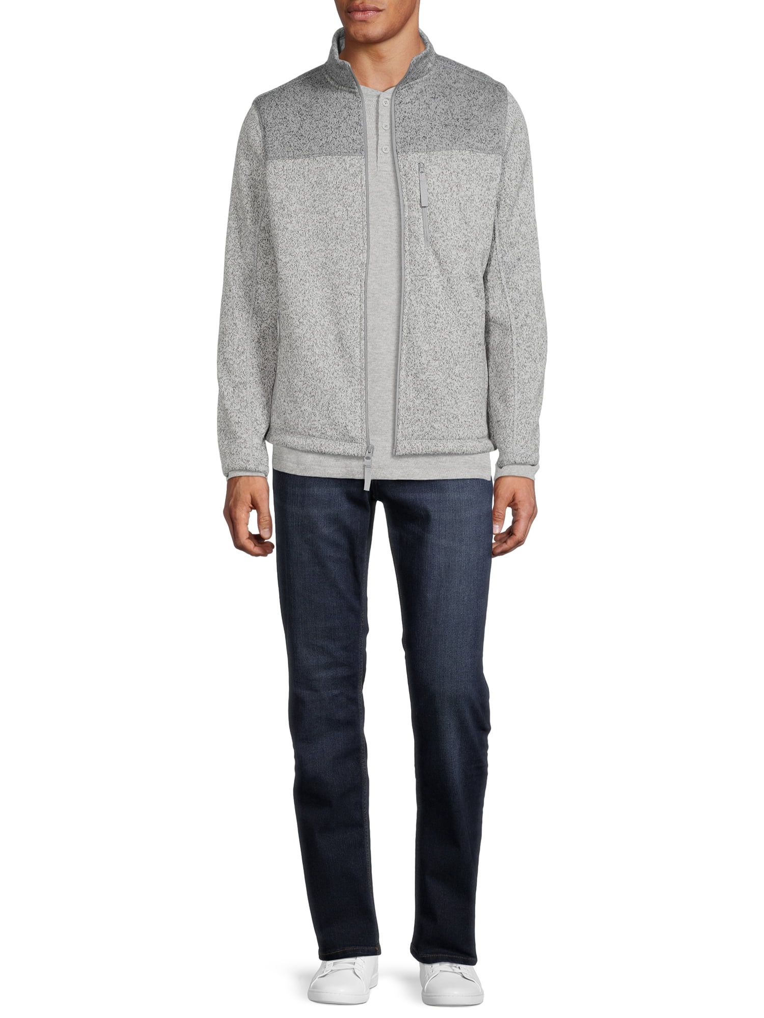 George Men's and Big Men's Zip-Up Fleece Sweater, up to Size 5XL