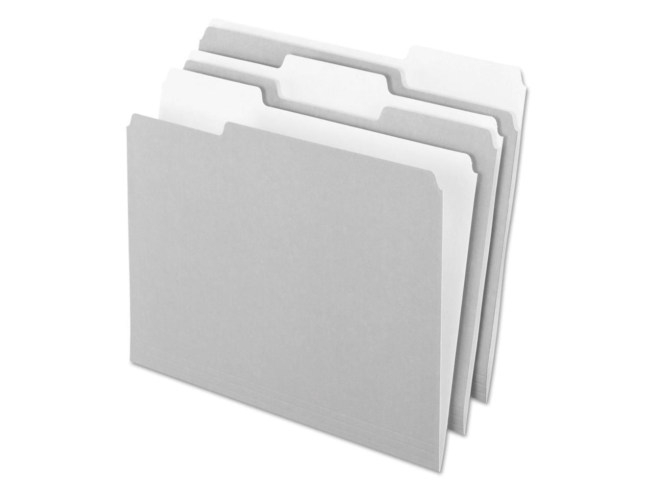 Pendaflex 4210 1/3 GRA 1/3-Cut Assorted Tabs Interior Letter File Folders - Gray (100/Box)