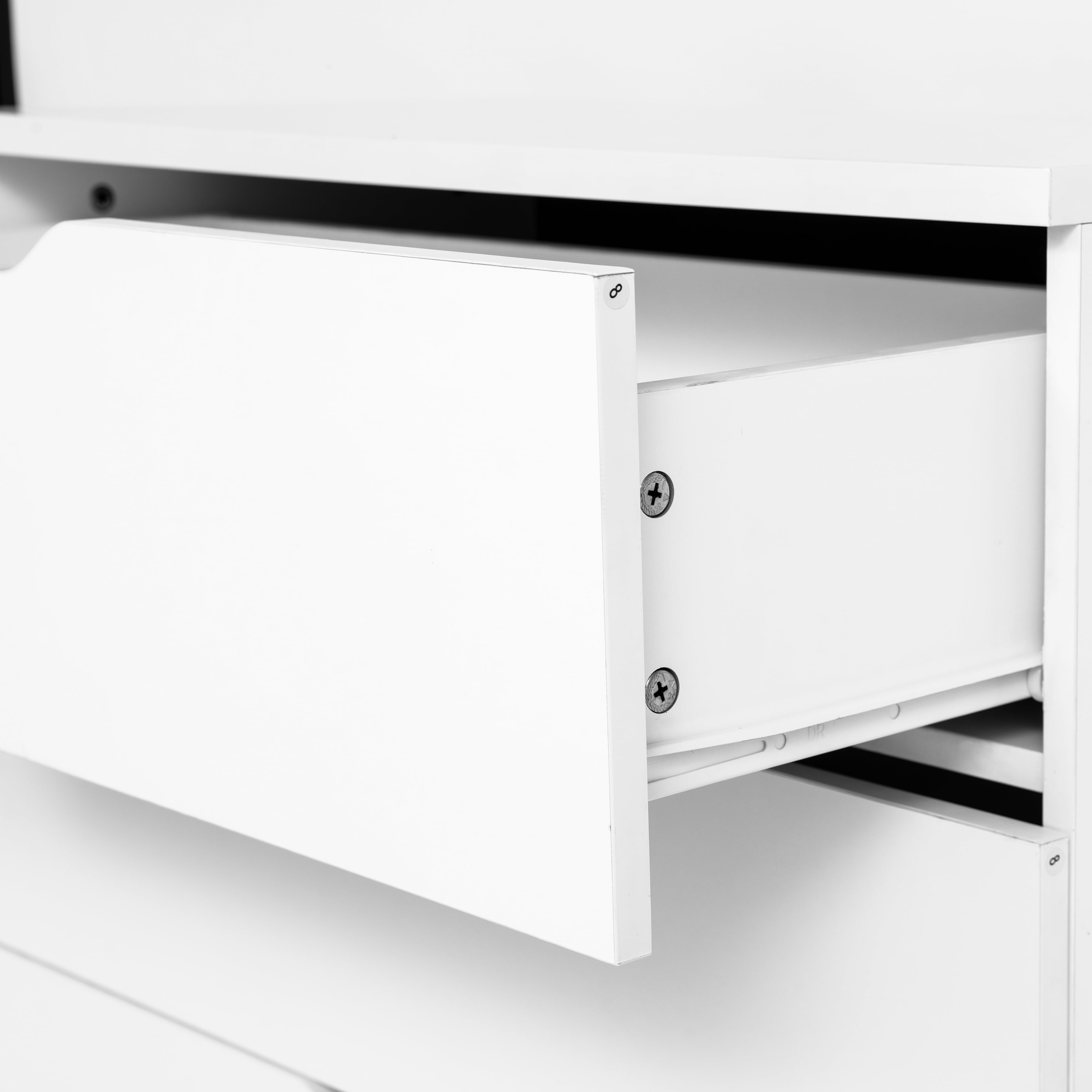 Aukfa 5 Tall Drawer Dresser Wide Chest of Drawers for Bedroom Entryway Living Room,White