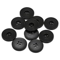 10pcs 36L DIY Sewing Buttons 7/8"(23mm) Wooden Round Flat 4-Hole Craft Replacement Buttons for Sewing Clothing Handmade Crafts, Black