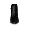 thumbnail image 6 of BLISSFUL STEP Perforated Block Heels Zipper Western Ankle Booties for Women Black 7, 6 of 7