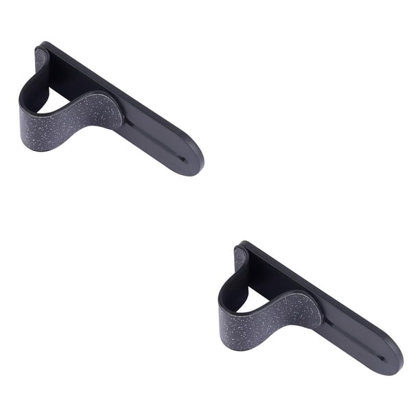 Tholdsy Correa para la yema del dedo Soporte para teléfono móvil Adhesivo Agarre Atrás Cable de datos Organizador Pegar Hebilla Mini Soporte Negro 2piezas
