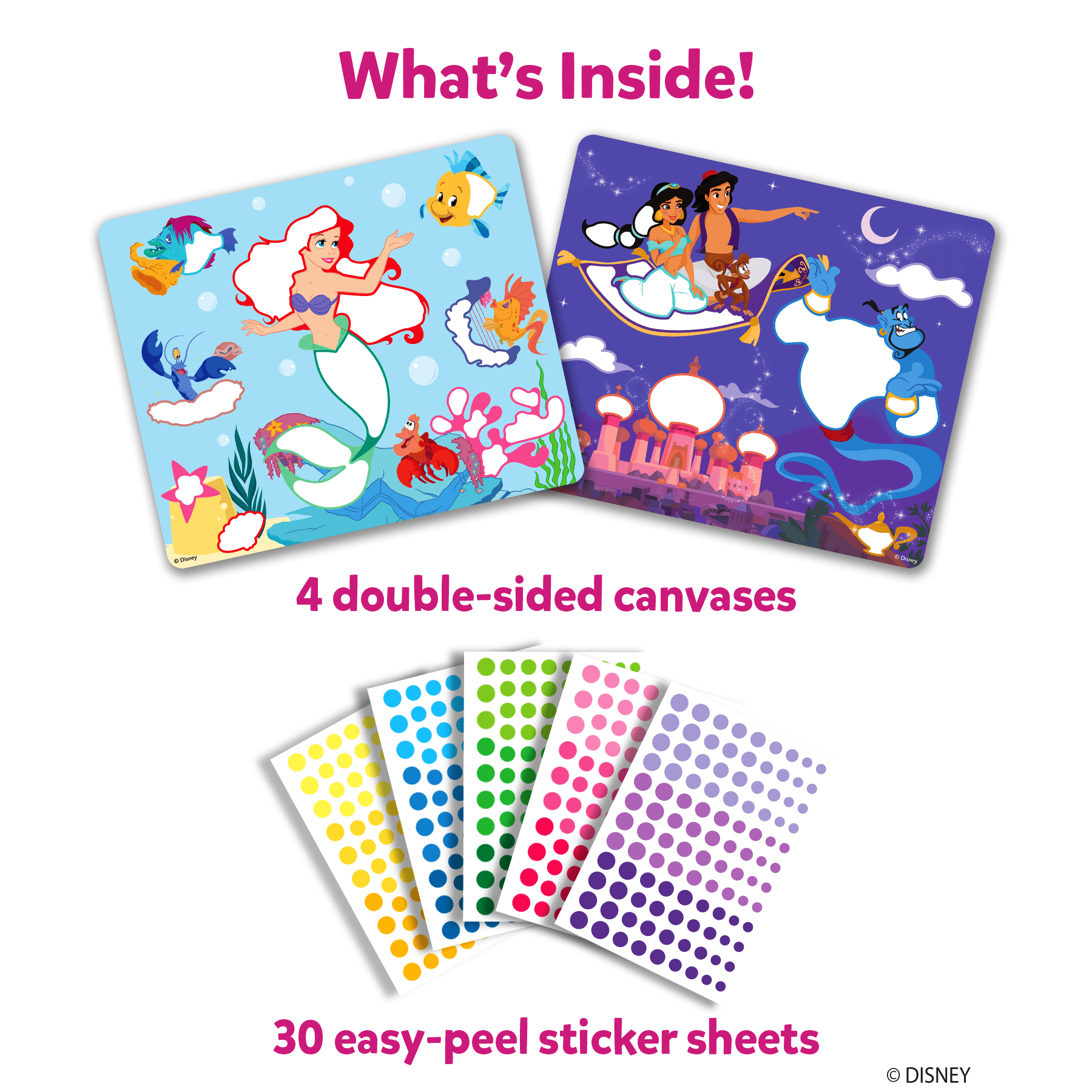Skillmatics Colored Dot Sticker Art Activity, Disney Princess, Mess-Free Fun, Gifts for Kids Ages 3-7
