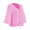 thumbnail image 3 of Blusa George para Mujer, Escote V con Amarres en Centro Delantero Rosa Talla M, 3 of 4