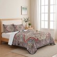 thumbnail image 5 of Full Quilt Set 78''x90'', Vintage Boho Lightweight Bedspread Coverlet Set with 2 Pillow Shams, Modern Geometric Abstract Art Breathable All Season Quilt Bedding for Bedroom/Guest Room, 5 of 9