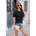 thumbnail image 3 of Camisetas de Corta con Encaje para Mujer, Estilo Ejecutivo, Color Negro, Talla XL, 3 of 9