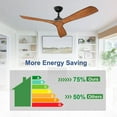 thumbnail image 2 of DingLiLighting 52" Modern Indoor Outdoor Ceiling Fan with Remote Control,5-Speed 3-Blade Industrial Ceiling Fan for Patio Exterior House Porch livingroom bedroom, Timing, Wood, 2 of 7