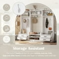 thumbnail image 4 of 78" Hall Tree with 4 Drawers, 4-in-1 Detachable Hallway Coat Rack with Shoe Bench and 7 Hanging Hooks, Multi-Functional Entryway Storage Cabient, for Living Room, Entrance, White, 4 of 9