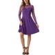 thumbnail image 1 of Vestido de fiesta skater de manga transparente de malla con corazón para mujer INSPIRE CHIC XL púrpura oscuro, 1 of 5