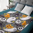 thumbnail image 3 of Halloween Ghost Pumkin Bat Fleece Blanket Throw | Super Soft, Plush, Luxury Flannel Throw | for Bed, Sofa, Couch, Travel, Camping 60"x50" for Teens, 3 of 6