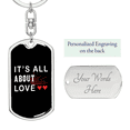 thumbnail image 2 of To My Wife  It's All About Love Stainless Steel or 18k Gold Premium Swivel Dog Tag Keychain, 2 of 16