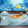 thumbnail image 3 of Luxtrada Pet Dog Self Cooling Mat Pad Ice Silk Mat Pet Cooling Non Sticking Blanket Keep Pets Summer Cool Comfort for Cats and Dogs Home (Blue,Size M), 3 of 10