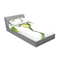 thumbnail image 2 of Animal Fitted Sheet & Pillow Sham Set, Little Frog on Branch of the Tree in Rainforest Nature Jungle Life Art Earth, Decorative 4 Piece Bedding Decor Set, Twin, Green White Yellow, by Ambesonne, 2 of 3