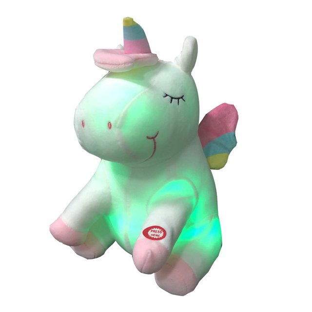 Forma de unicornio de animales de peluche LED para niños pequeños oso de fresa Electrónica