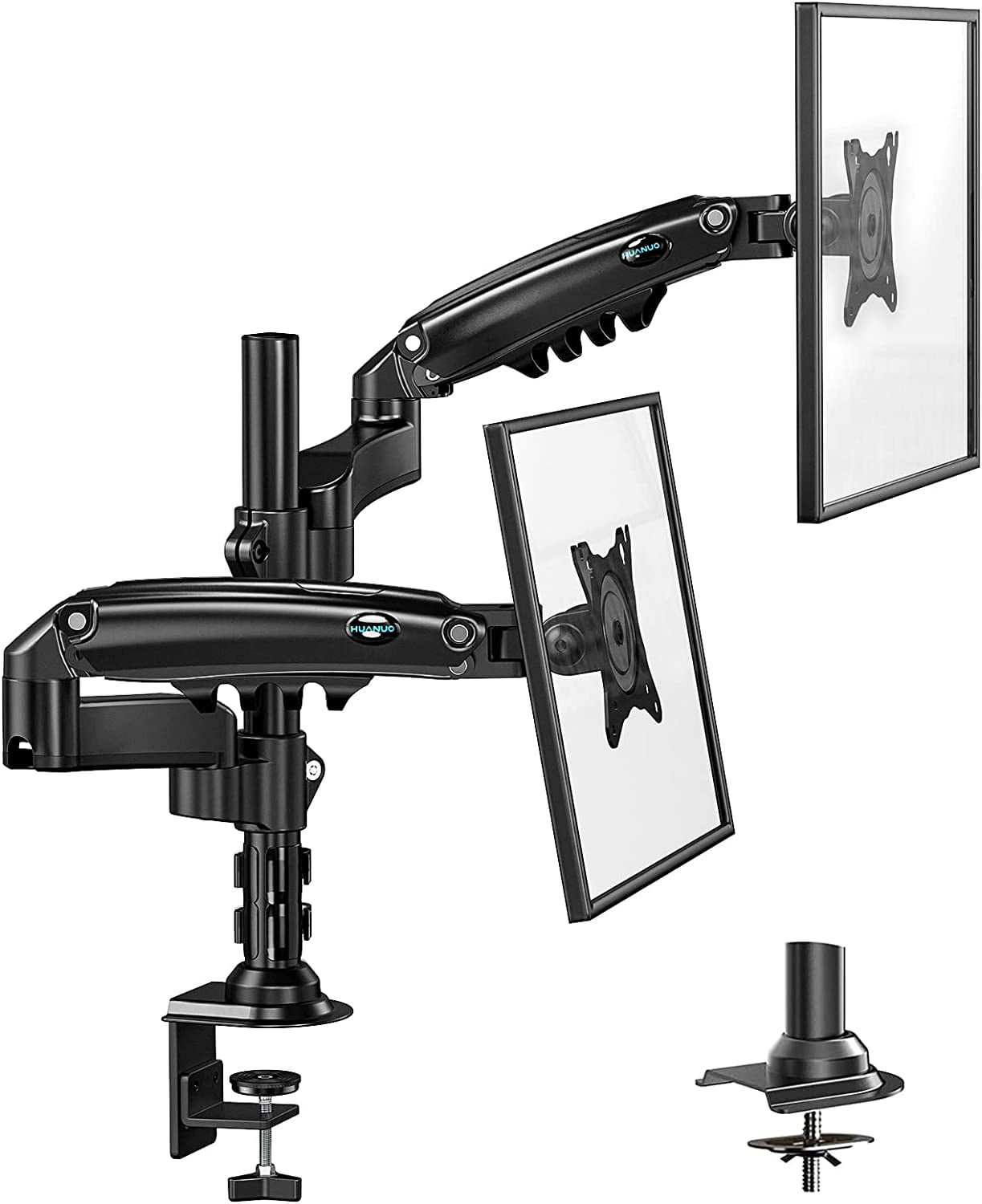 Dual Monitor Stand Height Adjustable for 17 to 32 inch Screens, Monitor