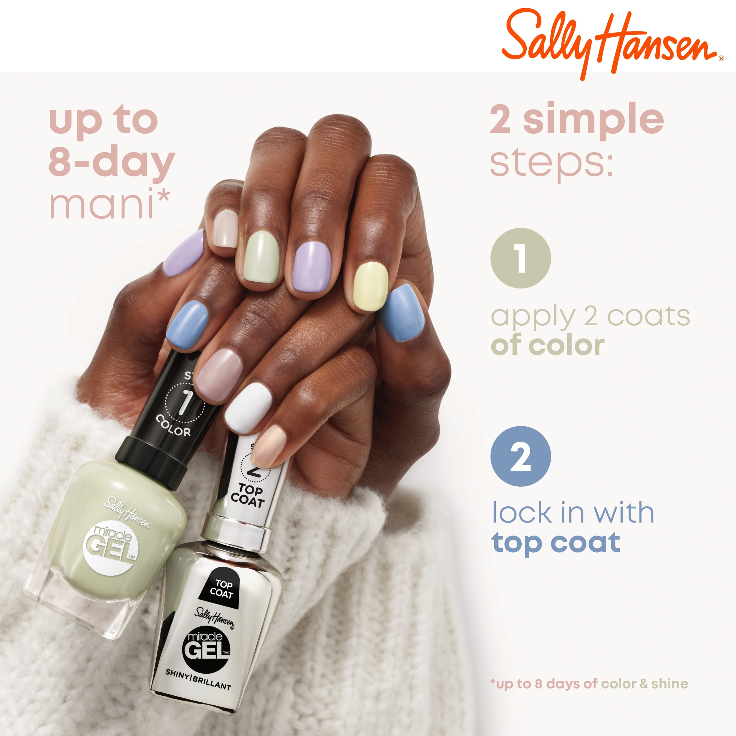 Sally Hansen Miracle Gel Cozy Chic Collection, Nail Polish, Cuddle Puddle, 0.5 fl oz, No UV Lamp Needed, Vegan