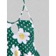 thumbnail image 3 of Margarita punteada ojo de la cerradura con tiras más el tamaño de Cami Rosegal Camisetas sin mangas de talla grande, 3 of 5