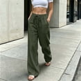 thumbnail image 5 of Cmfcve Women's Plus Size Casual Wide Leg Pants High Waist Baggy Drawstring Lounge Palazzo Pants with Pockets, 5 of 6