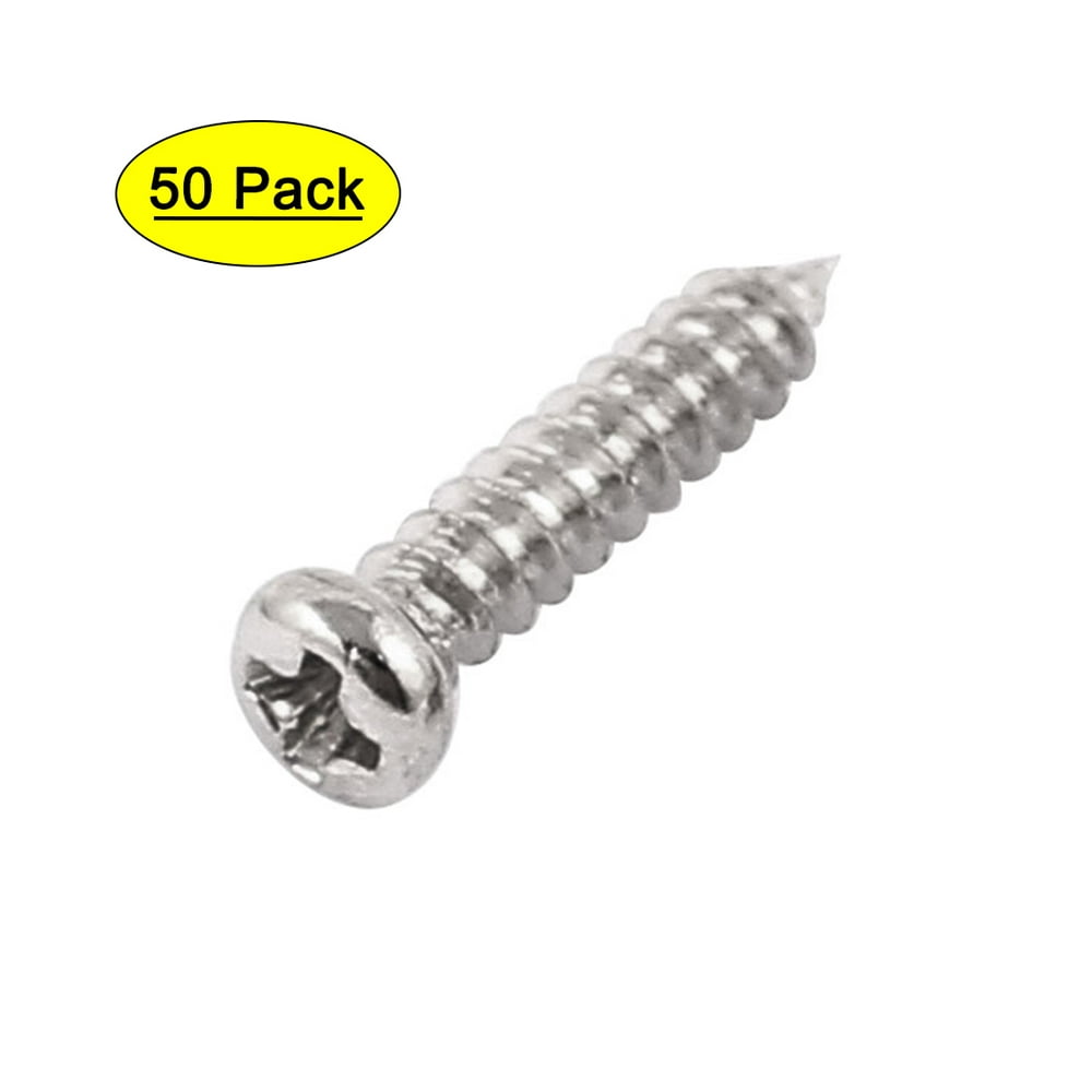 50 Pcs M2.5 x 12mm Stainless Steel Round Head Self Tapping Screws Bolts ...