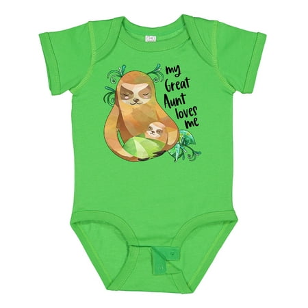

Inktastic My Great Aunt Loves Me Cute Sloth and Baby Boys or Girls Baby Bodysuit
