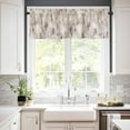 thumbnail image 3 of Brown Kitchen Curtains and Valances Set, Rod Pocket Curtains Tier Farmhouse Window Curtains 24 Inch Length, Retro Modern Farmhouse Texture Abstract Ombre 3 Piece Kitchen Curtains Set, 3 of 6