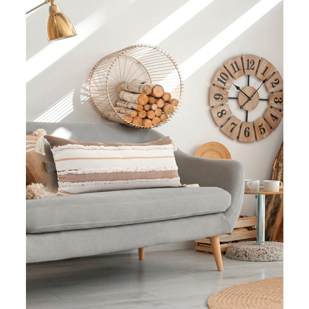 LR Home Sacral Earth Quarry Striped Lumbar Throw Pillow