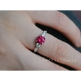 thumbnail image 2 of 3 Stone Style Ruby Ring/925 Silver Lab Ruby Engagement Ring/Red Gem Anniversary Ring/Twist Band, 2 of 3
