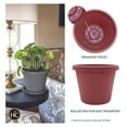 thumbnail image 2 of 20 Inch Round Prima Planter - Large Plastic Plant Pot with Rolled Rim for Indoor Outdoor Plants Flowers , Clay, 2 of 7