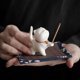 thumbnail image 3 of Lindos adornos de cerámica para fusor de incienso con forma de gatito, lindo bolígrafo para té con forma de gato, inserto de incienso creativo para interiores y hogares, 3 of 6