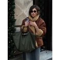 thumbnail image 5 of Chaqueta elegante de lana de cordero para mujer, abrigos cortos de manga larga con solapa, prendas de vestir de otoño e invierno, 5 of 5