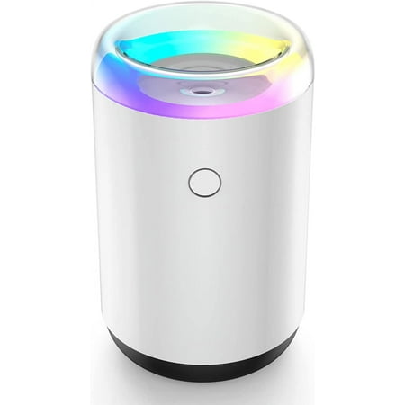 

Portable Mini Hdifier - Fioyal Small Desktop Hdifiers for Bedroom Car Office Travel - Strong Fine Mist - 7-Color Changing RGB Car Hdifiers - 2 Mist Spray Modes - Quiet - Auto Shut Off