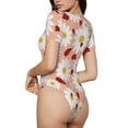 thumbnail image 3 of Gaeub Daisy And Ladybug Women'S Short Sleeve One Piece Swimsuit Sexy High-Waisted Bodysuit For Swimming, Beach, Sports - X-Large, 3 of 9