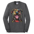 thumbnail image 3 of My Favorite Breed is The One In Need | Colorful Labrador Dog | Dean Russo Art Animal Lover Mens Long Sleeve Shirt, Heather Black, 2XL, 3 of 5