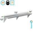 thumbnail image 3 of AmGood 14" Width x 72" Length | Stainless Steel Wall Shelf | Square Edge | Metal Shelving | Heavy Duty | Commercial Grade | Wall Mount | NSF Certified, 3 of 7