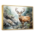thumbnail image 2 of Designart "Minimalist Deer Landscape" Animals Deer Floater Framed Canvas Prints, 2 of 5