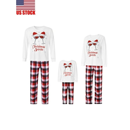 

Sunisery Christmas Family Matching Pajamas Sets Dad Mom Kids Baby Xmas PJs Sleepwear